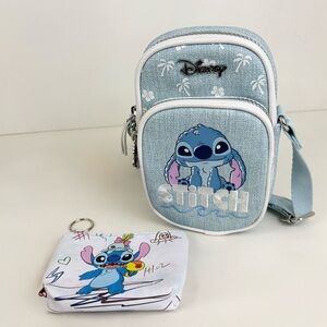 Disney x Primark Stitch Cellphone Crossbody Bag Mini Zipper Pouch New With Tags